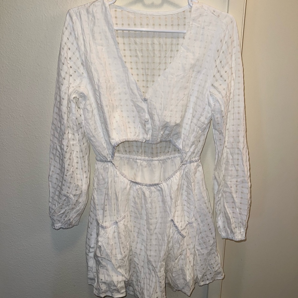 Chic White Cut-Out Romper